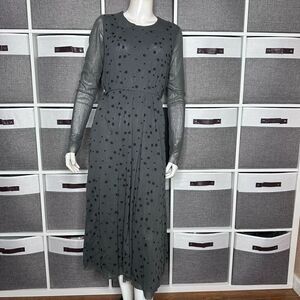 Lilith Gray & Black Polka Dot Dress Size XS